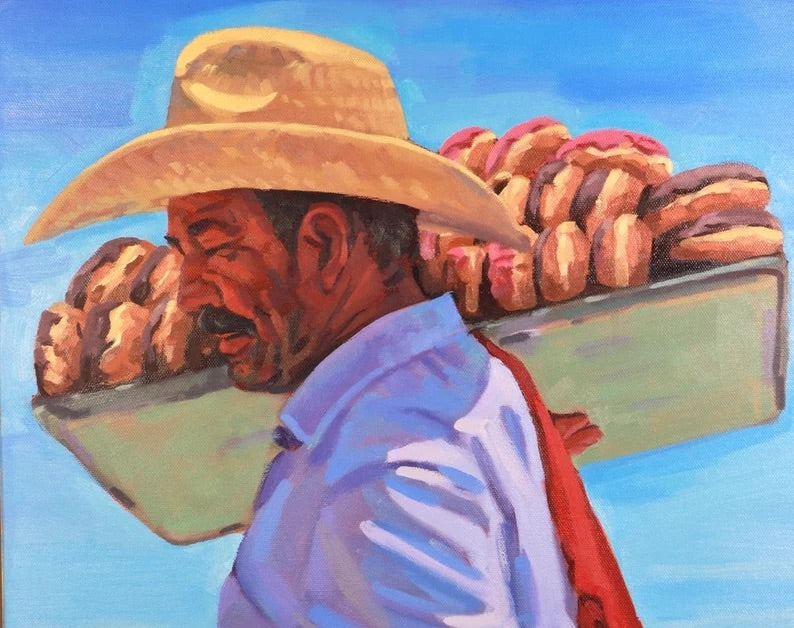 Beach Donut Vendor Painting